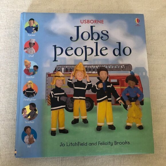 Usborne JOBS PEOPLE DO Farmer Chef Doctor Teacher Vet Firefighter Brook Book - Picture 1 of 12